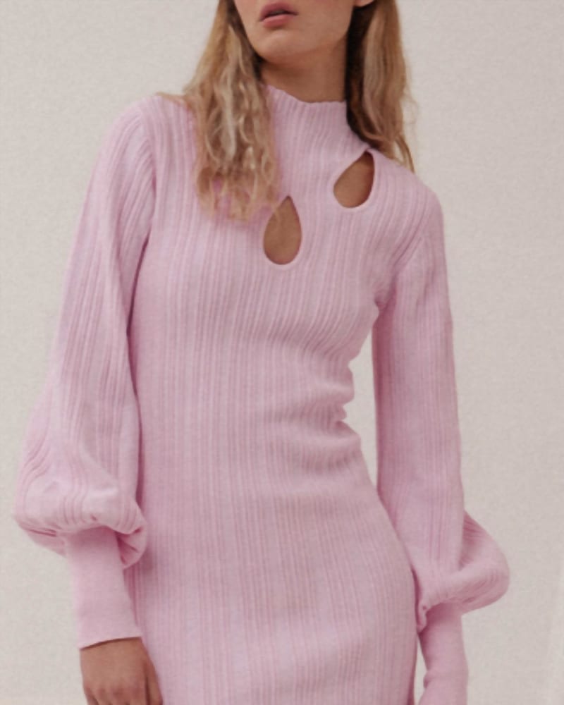 Front of a model wearing a size US10 Mary Dress In Fairy Floss in Fairy Floss by ACLER. | dia_product_style_image_id:345307